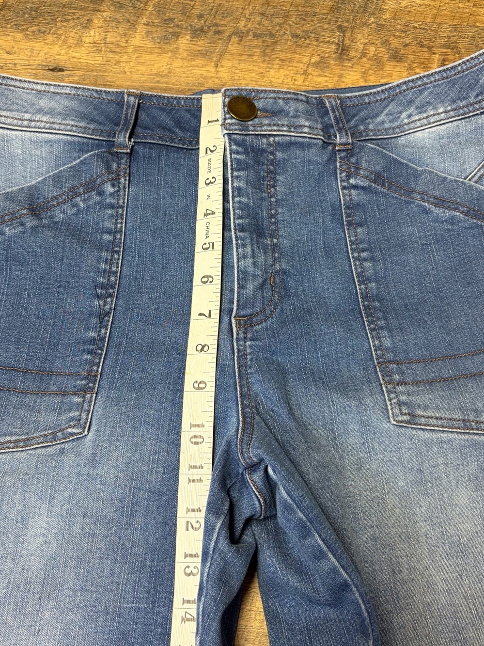 Democracy Ab Solution Barrel Leg Jeans High Rise Stretch Womens 14 Side Panel - Picture 5 of 8